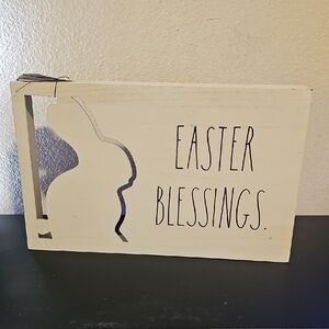 Rae Dunn Wooden Easter Blessings Sign
